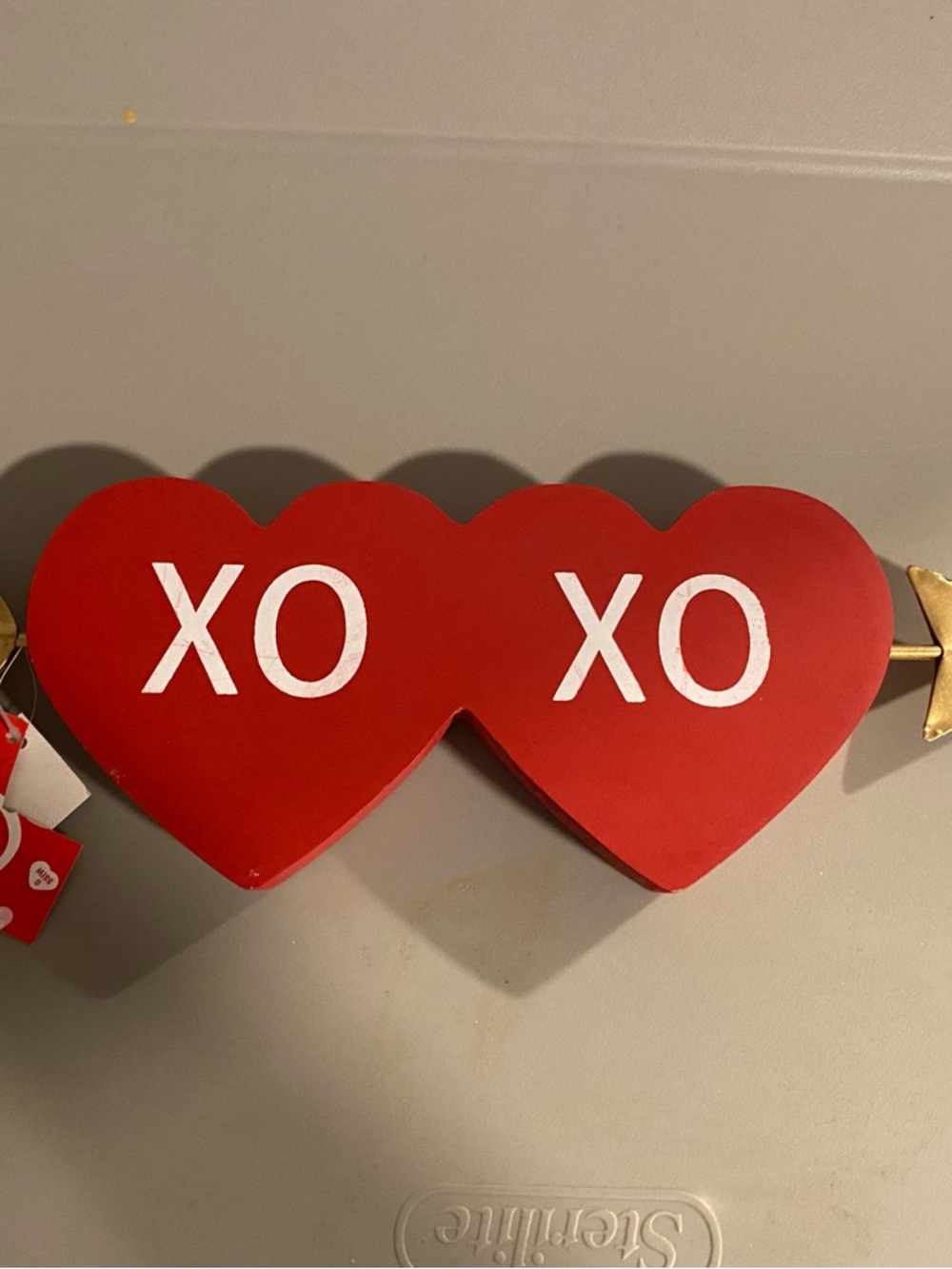 Heart-Shaped Decor Accent with XO Motif